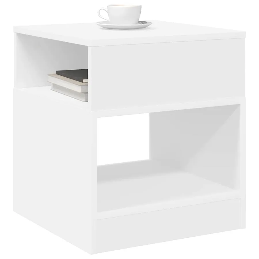 Table d'appoint Blanc 40,5 x 40 x 45 cm Bois d'ingénierie - 3