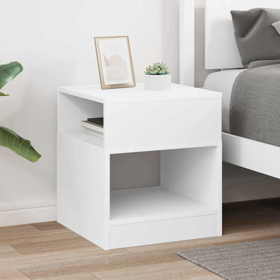 Table d'appoint Blanc 40,5 x 40 x 45 cm Bois d'ingénierie - 4