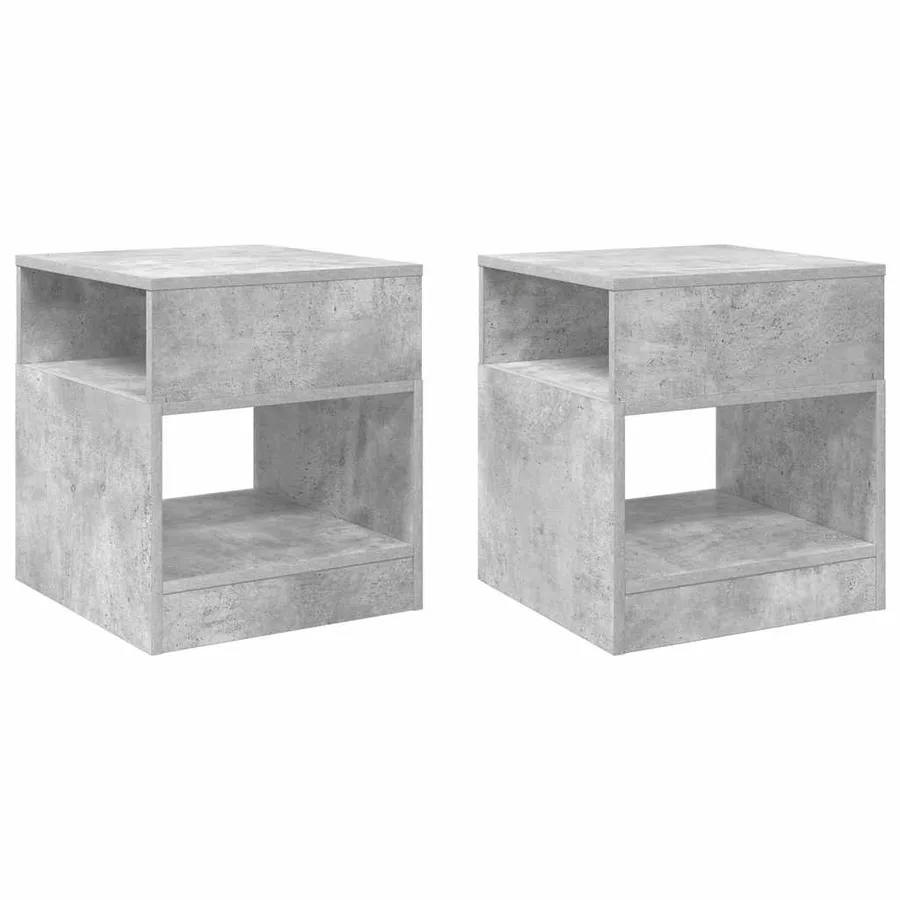 Table d'appoint 2 pcs Gris béton 40,5 x 40 x 45 cm - 2