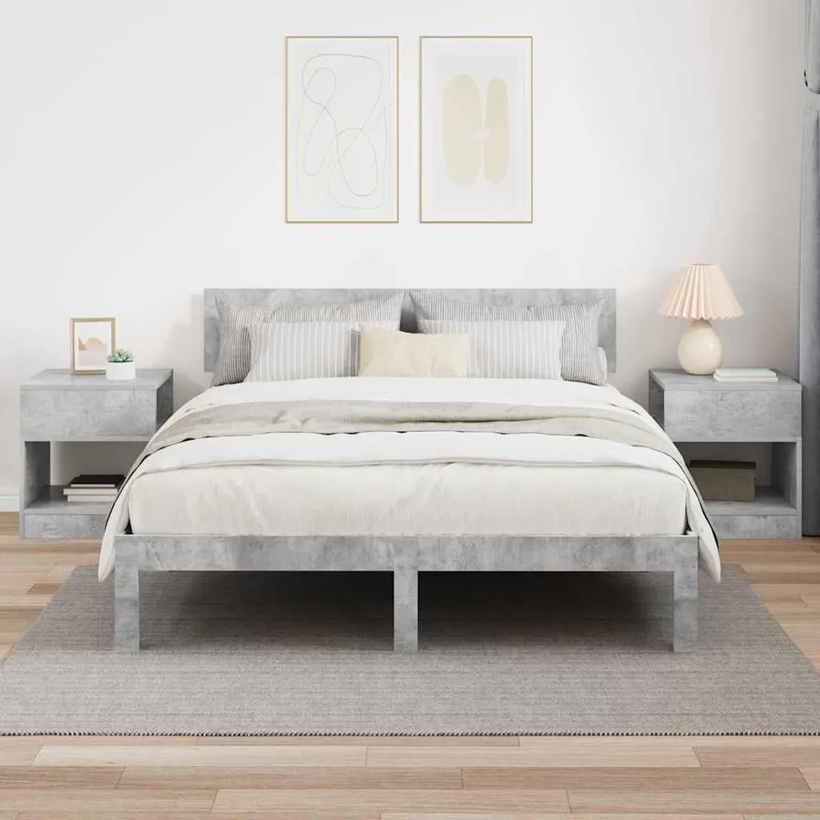 Table d'appoint 2 pcs Gris béton 40,5 x 40 x 45 cm - 4