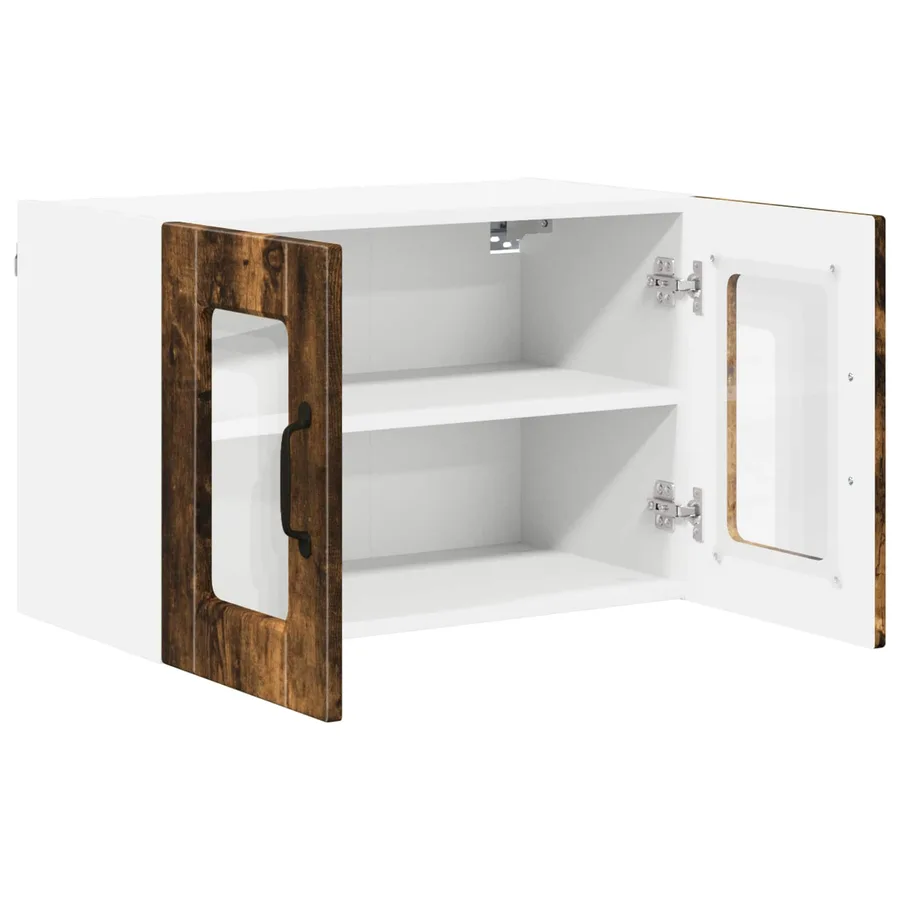 Cabinet en verre mural PORTO Chêne fumé 60 x 31 x 40 cm - 5