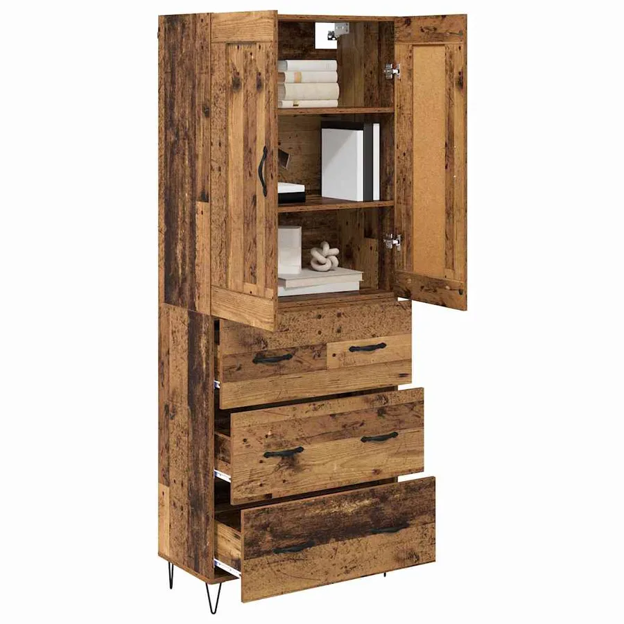 Haut Armoire Bois Ancien 69,5 x 34 x 180 cm Bois d'ingénierie - 3