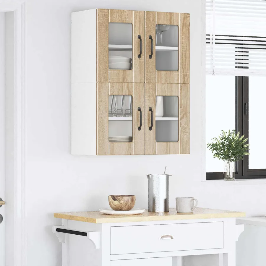 Cabinet en verre mural PORTO Chêne Sonoma 60 x 31 x 40 cm - 4