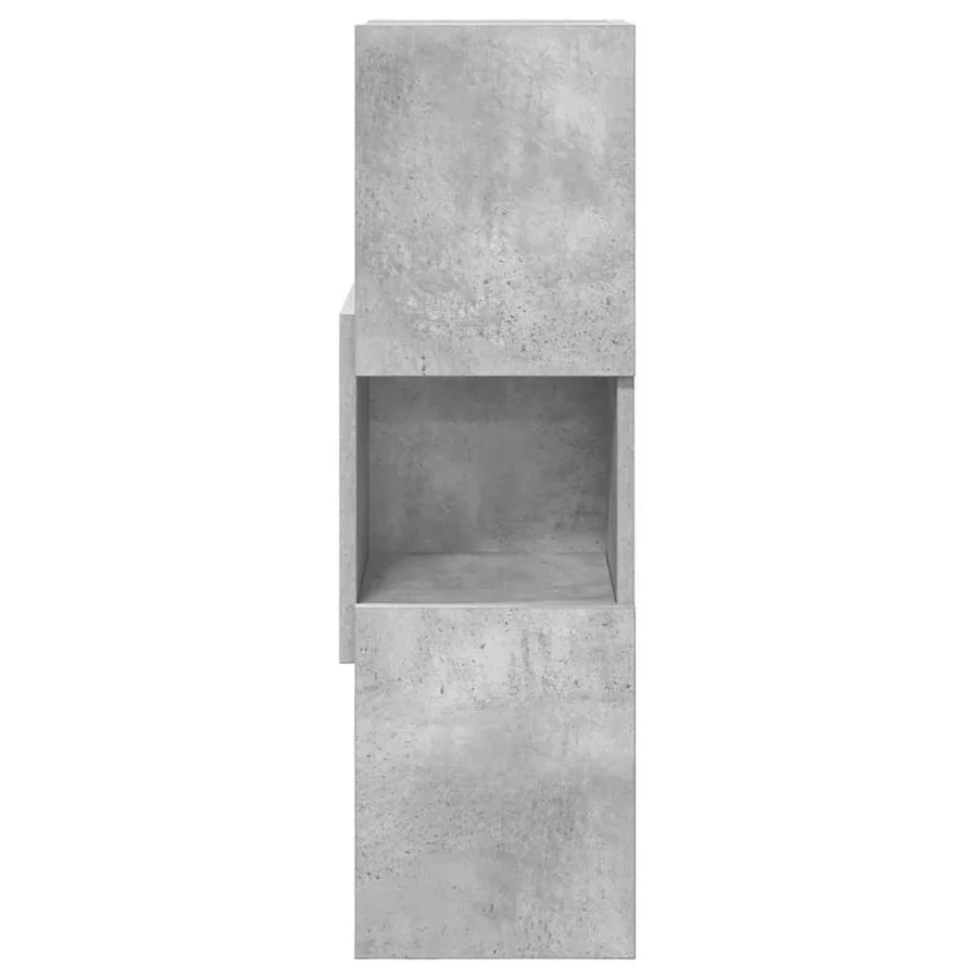 Meuble d'angle Gris béton 25,5x25x80cm Bois d'ingénierie - 5