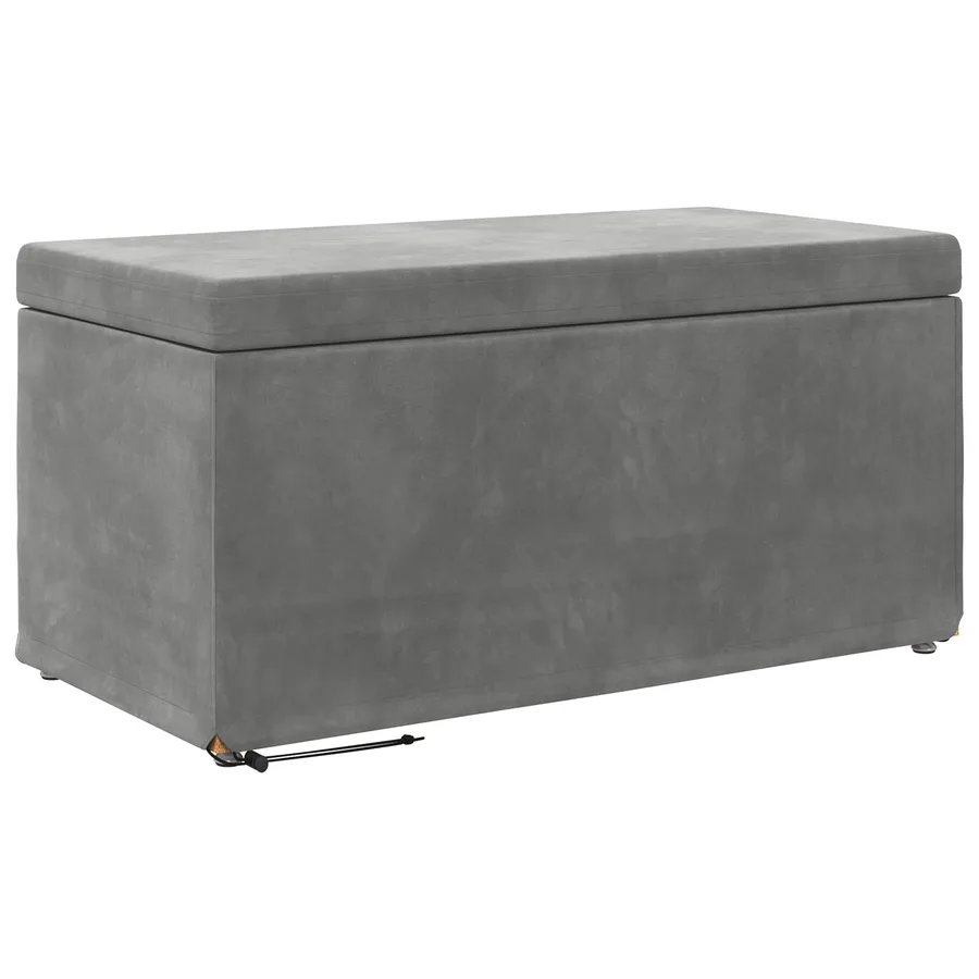 Tabouret Gris foncé 81 x 41 x 40 cm Velours et Bois Composite - 2