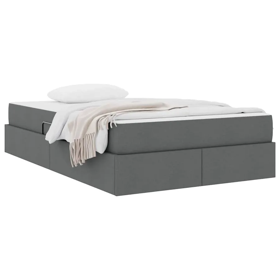 Lit avec rangement et matelas Gris foncé 120 x 200 cm Polyester - 3
