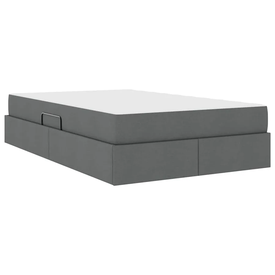 Lit avec rangement et matelas Gris foncé 120 x 200 cm Polyester - 5