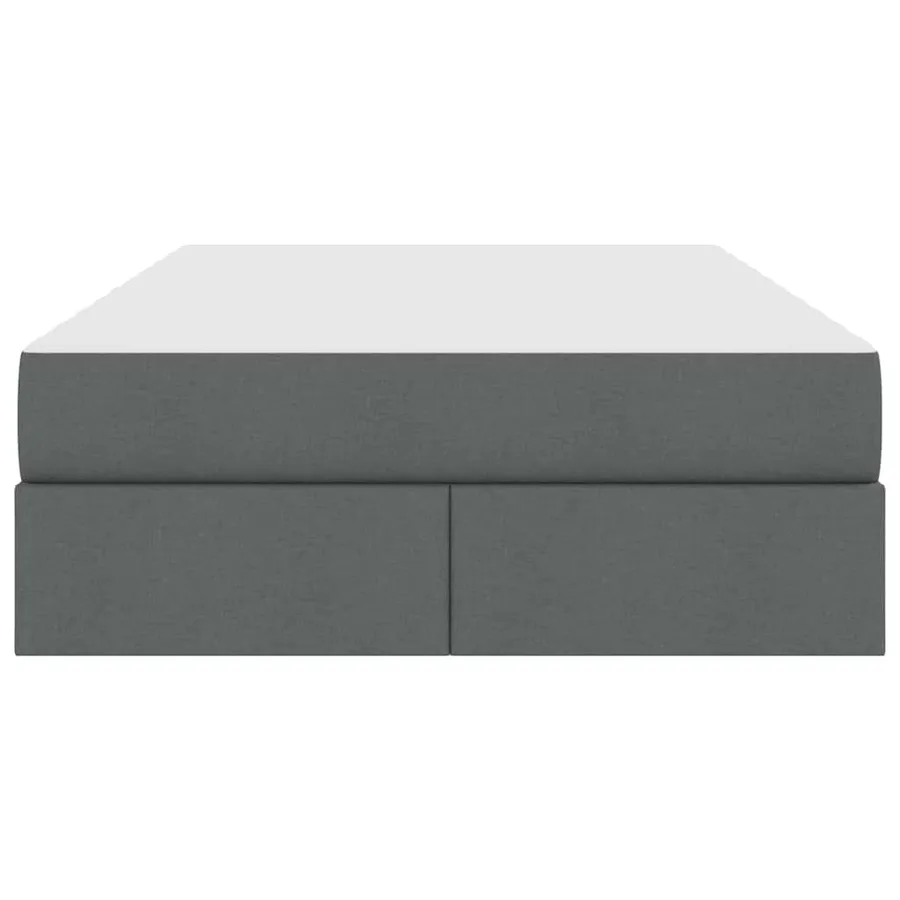 Lit avec rangement et matelas Gris foncé 120 x 200 cm Polyester - 7