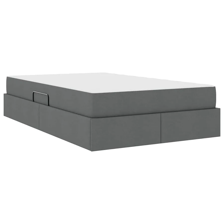 Lit avec rangement et matelas Gris foncé 120 x 200 cm Polyester - 8