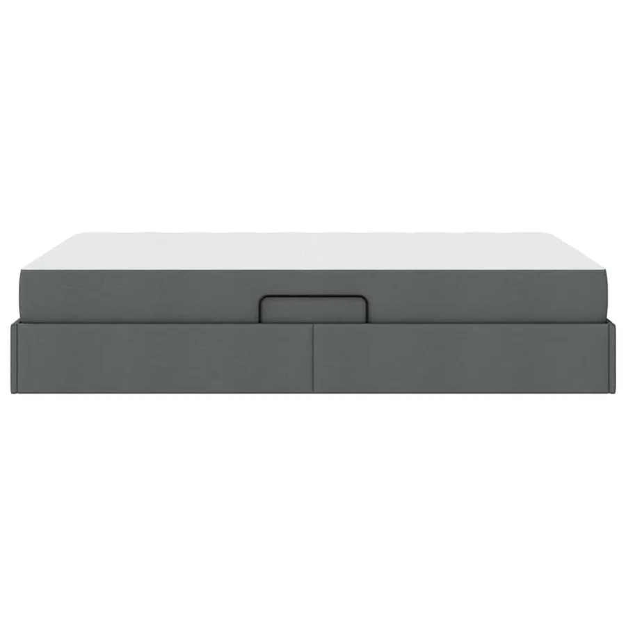 Lit avec rangement et matelas Gris foncé 120 x 200 cm Polyester - 9