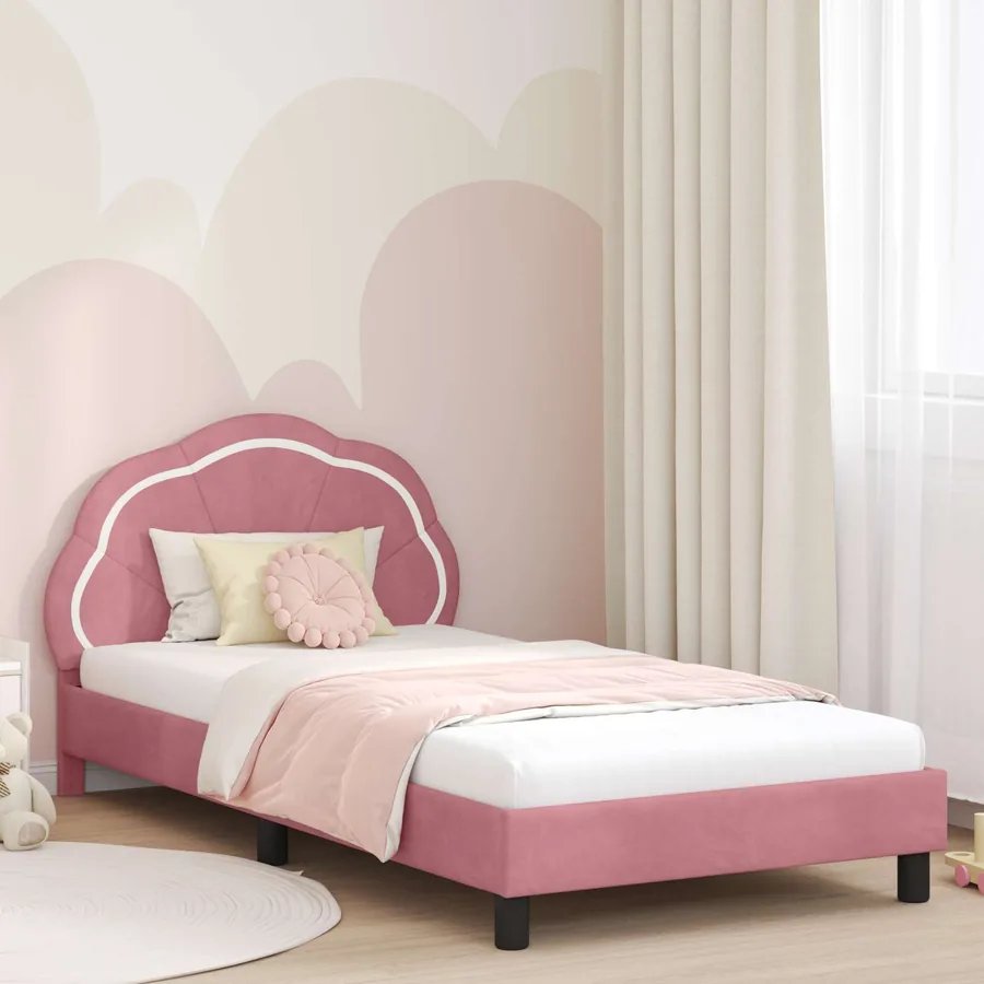 Cadre de lit pour enfants avec tête de lit Rose 80 x 200 cm