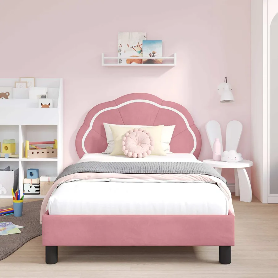 Cadre de lit pour enfants avec tête de lit Rose 80 x 200 cm - 3