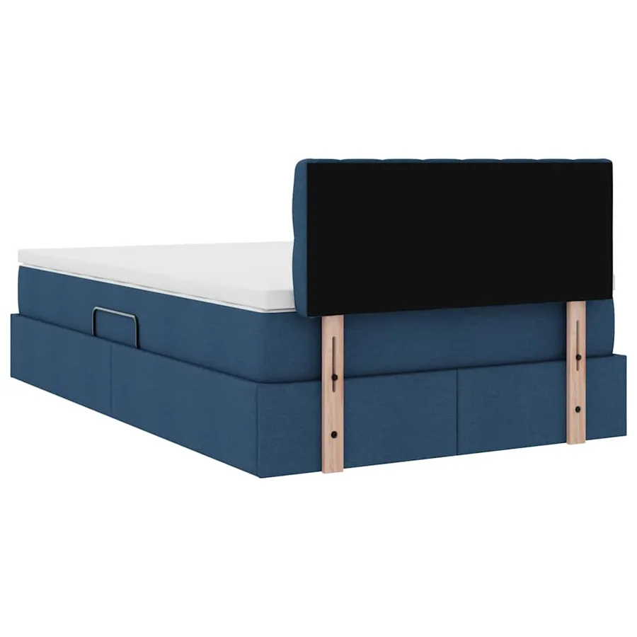 Lit de rangement LED avec matelas Bleu 120 x 200 cm Tissu - 12