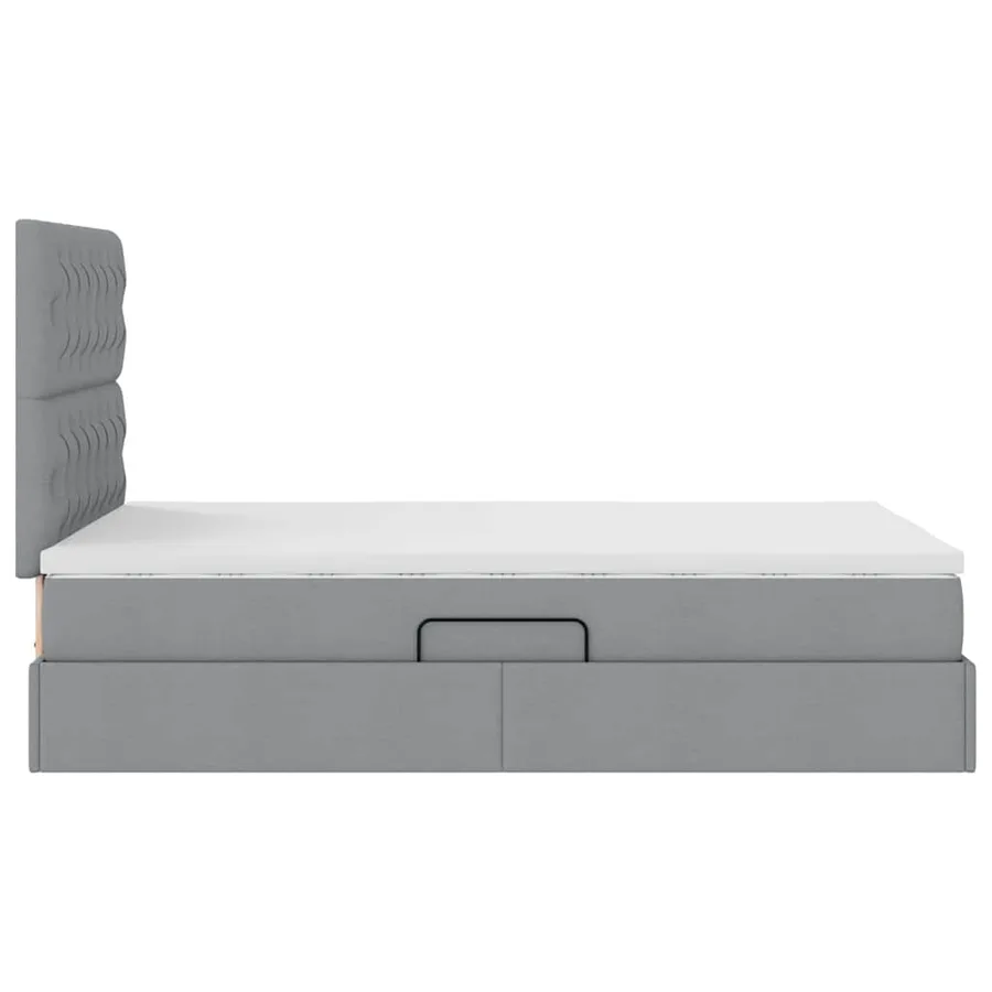 Lit de rangement LED avec matelas Gris clair 120 x 190 cm Tissu - 11