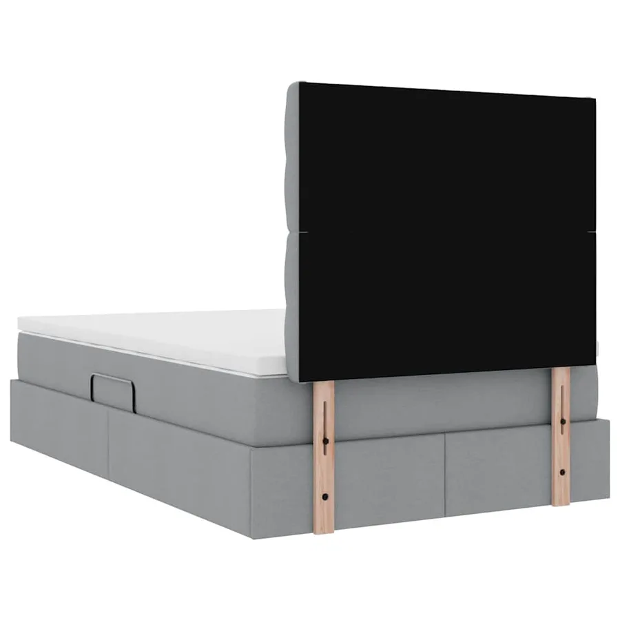 Lit de rangement LED avec matelas Gris clair 120 x 190 cm Tissu - 12