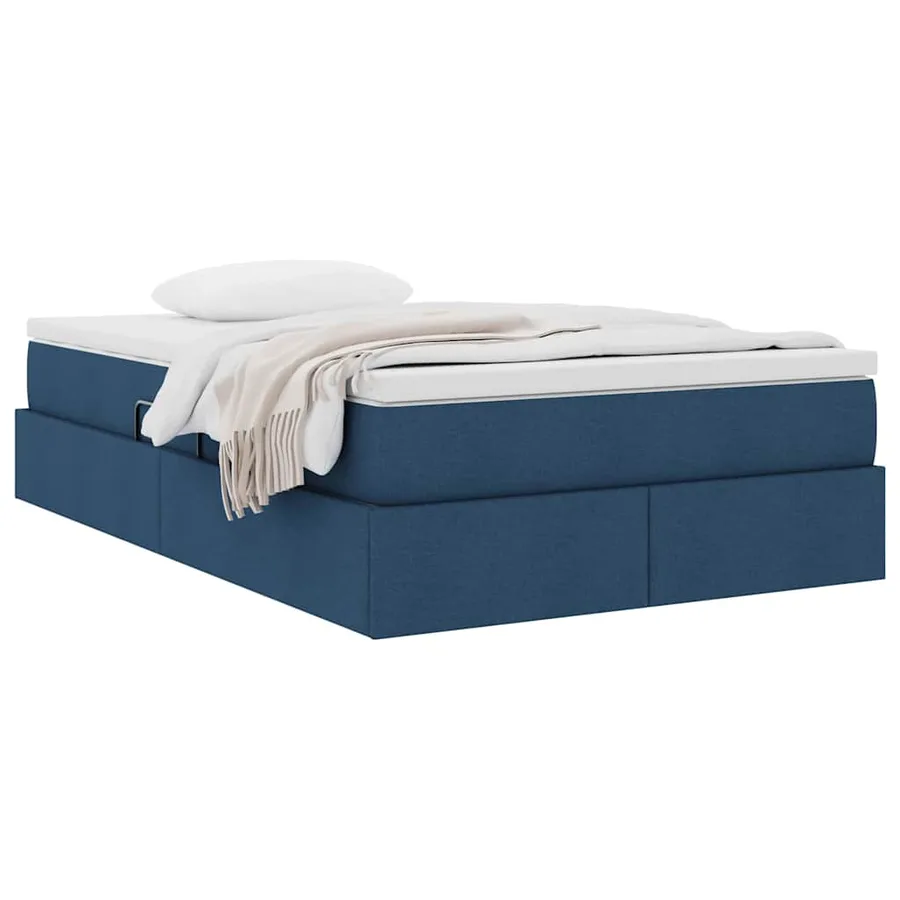 Lit avec rangement et matelas Bleu 120 x 200 cm Polyester - 3