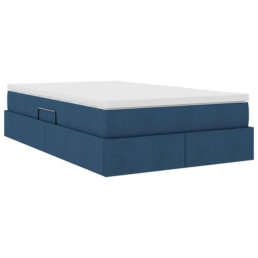 Lit avec rangement et matelas Bleu 120 x 200 cm Polyester - 8