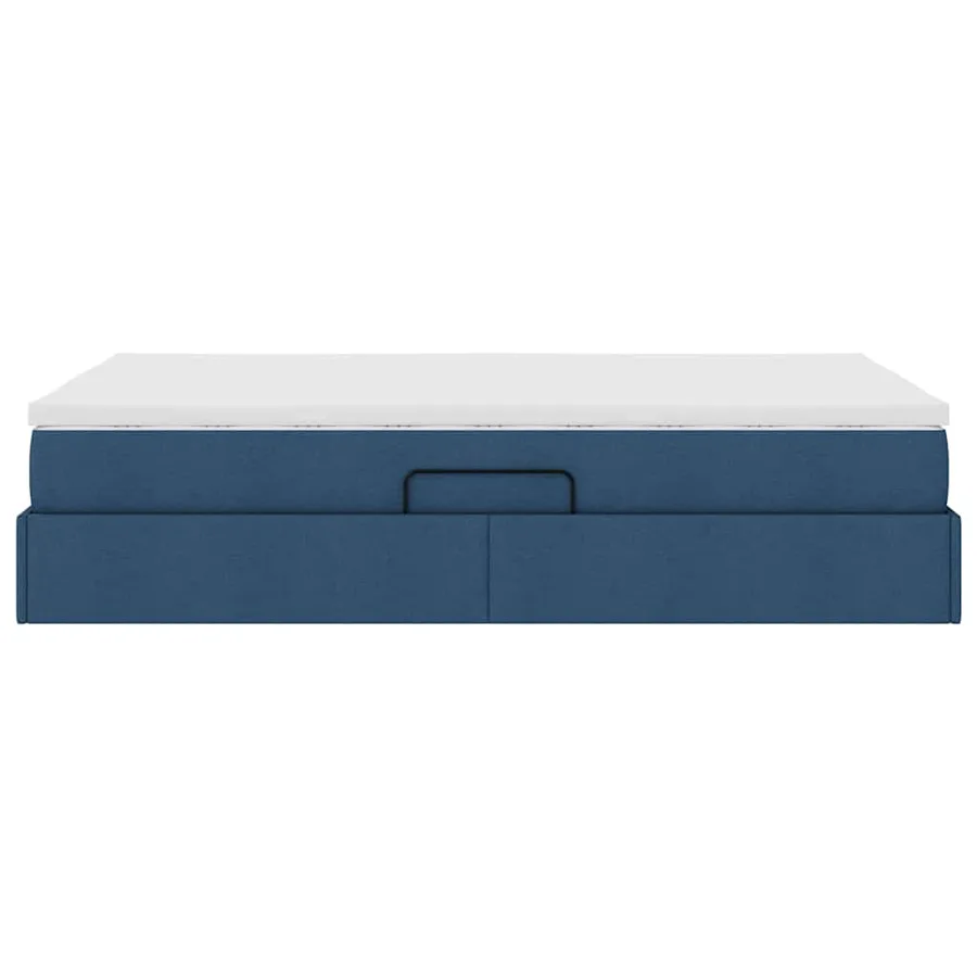 Lit avec rangement et matelas Bleu 120 x 200 cm Polyester - 9