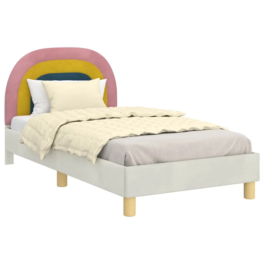 Cadre de lit pour enfants avec tête de lit Crème 80 x 160 cm - 2