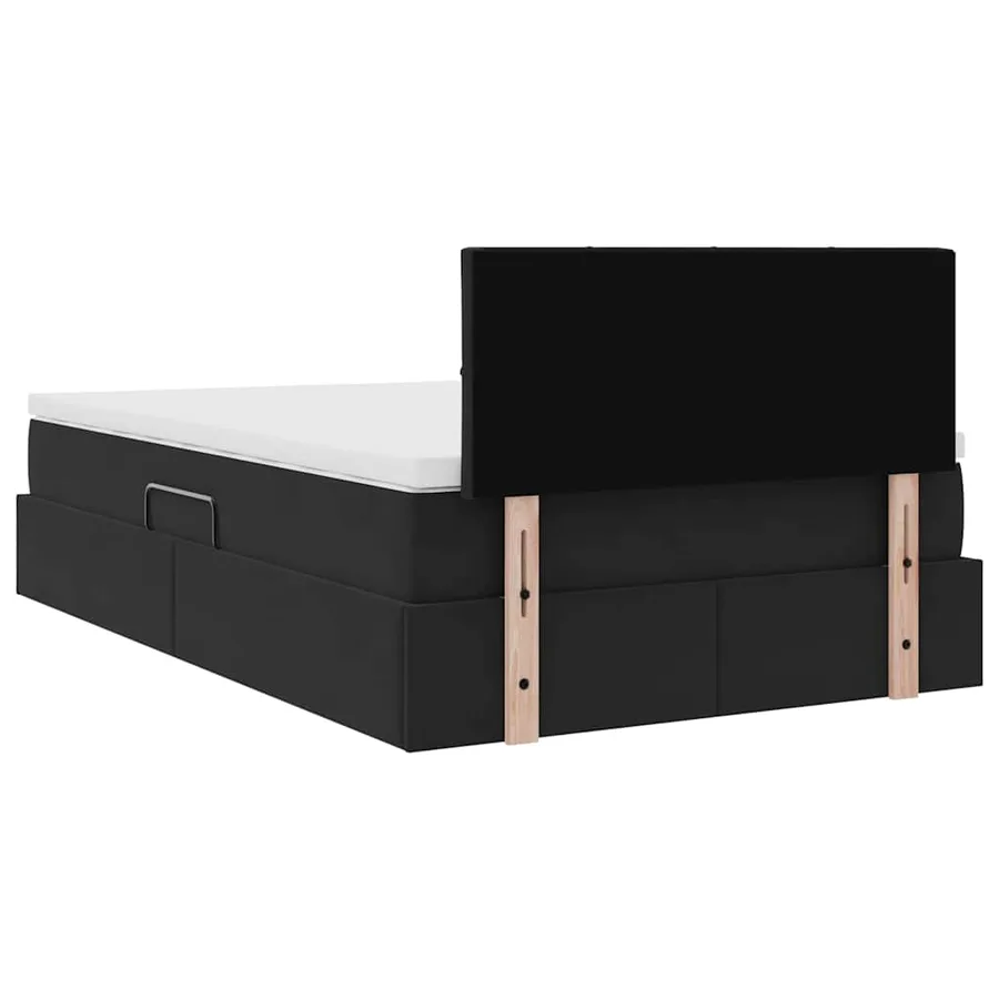 Lit de Rangement avec matelas Noir 120 x 190 cm Velours - 11