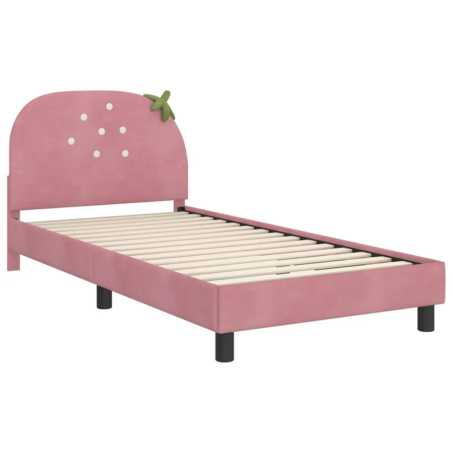 Cadre de lit pour enfants avec tête de lit Rose 90 x 190 cm - 4