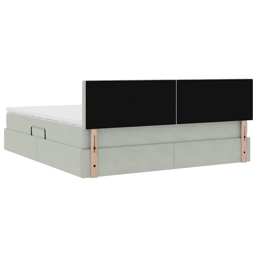 Lit de rangement LED avec matelas Gris clair 160 x 200 cm - 12