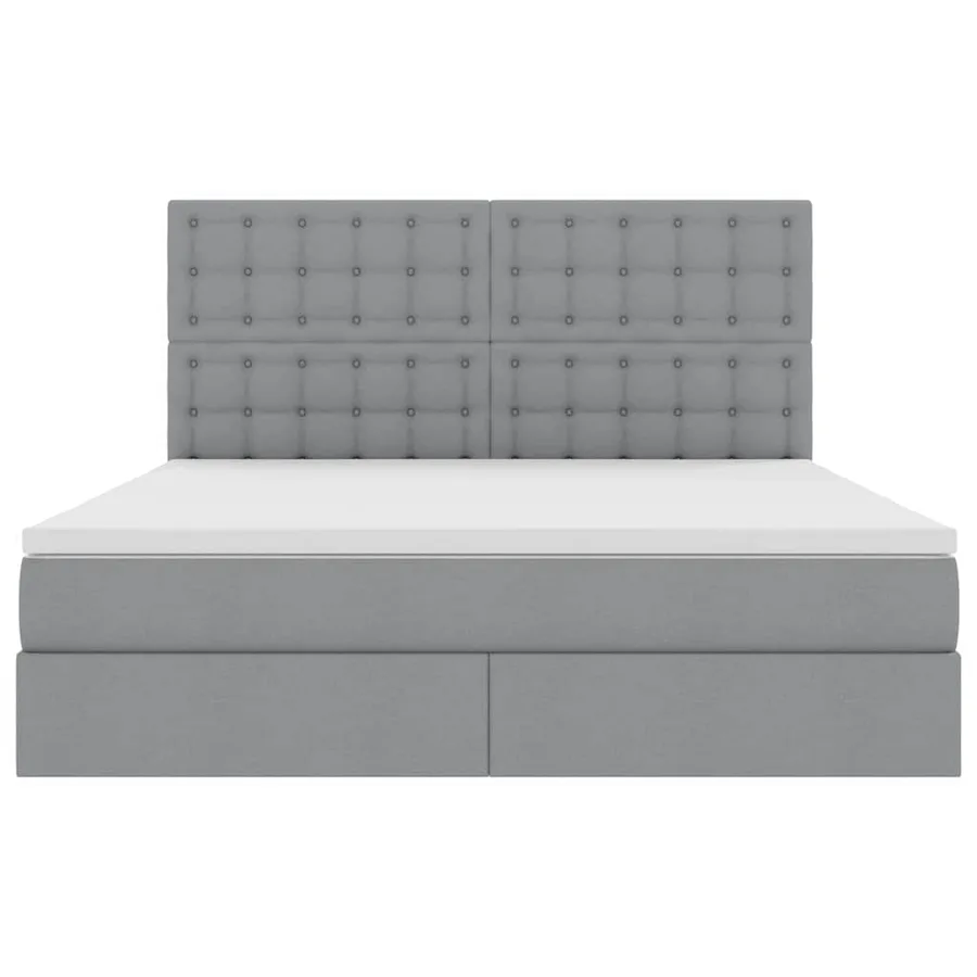 Lit avec rangement et matelas Gris clair 160 x 200 cm tissu - 7