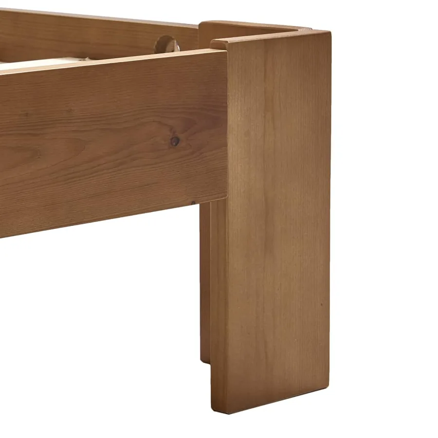 Cadre de lit sans matelas marron miel 120x200 cm pin massif - 5