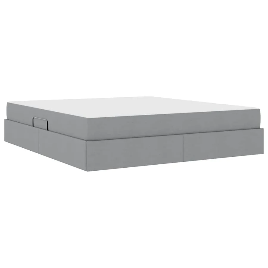 Lit avec rangement et matelas Gris clair 160 x 200 cm Polyester - 5