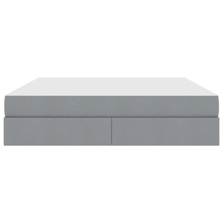 Lit avec rangement et matelas Gris clair 160 x 200 cm Polyester - 7