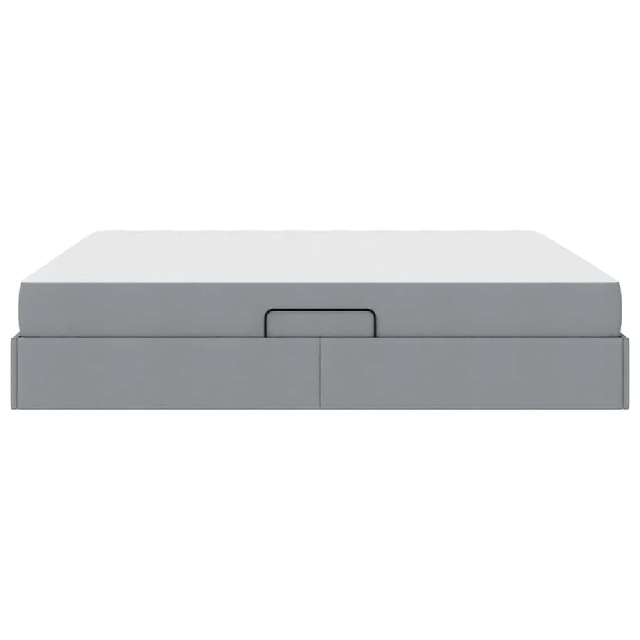 Lit avec rangement et matelas Gris clair 160 x 200 cm Polyester - 9