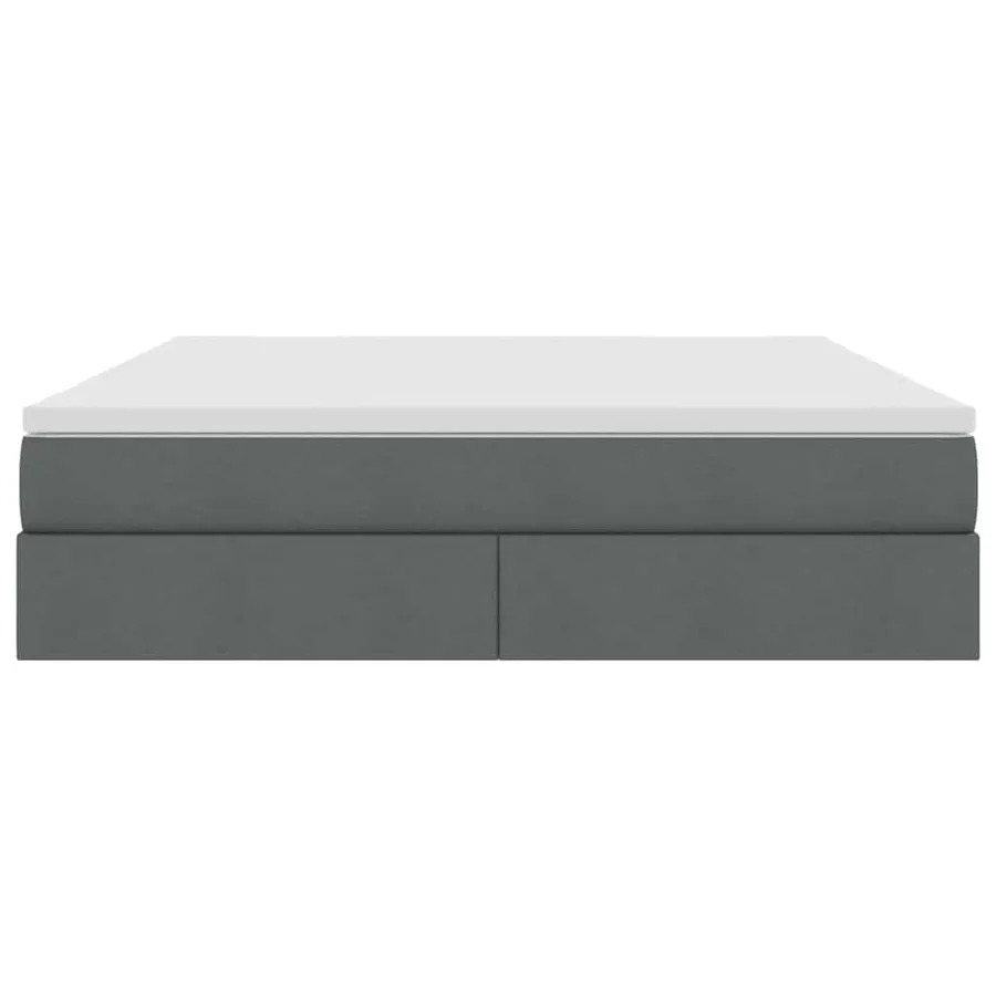 Lit avec rangement et matelas Gris foncé 160 x 200 cm Polyester - 7