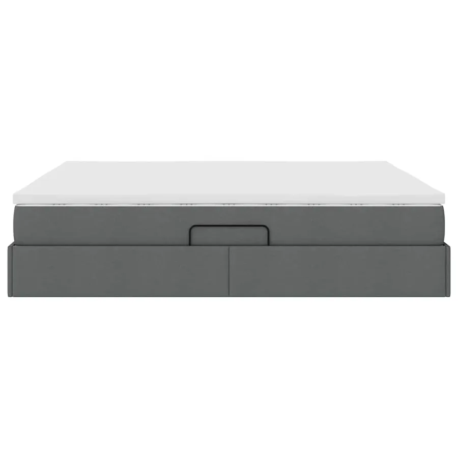 Lit avec rangement et matelas Gris foncé 160 x 200 cm Polyester - 9
