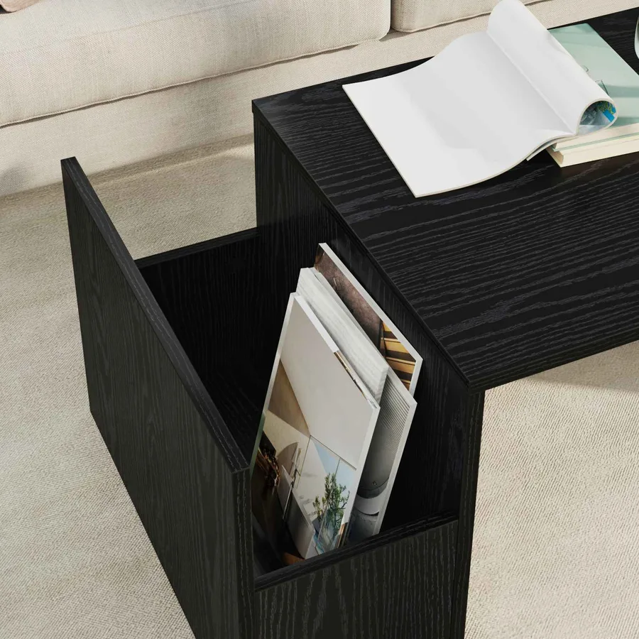 Table basse Chêne noir 90 x 45 x 35 cm Bois d'ingénierie - 4