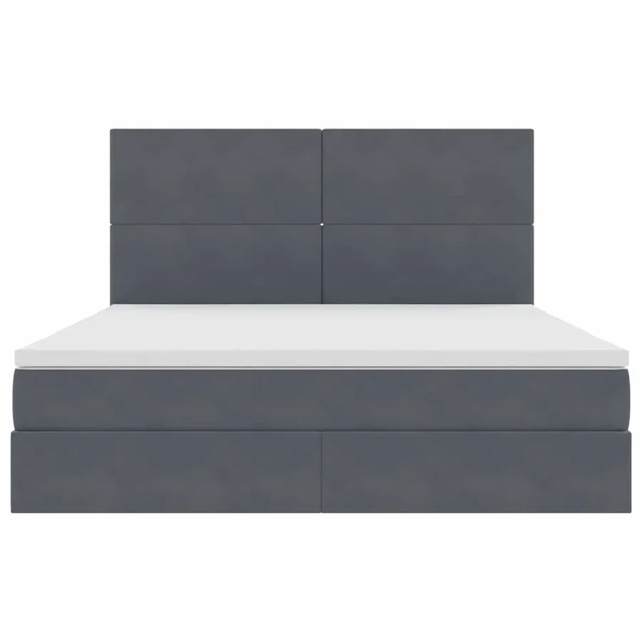 Lit avec rangement et matelas Gris foncé 160 x 200 cm Velours - 7