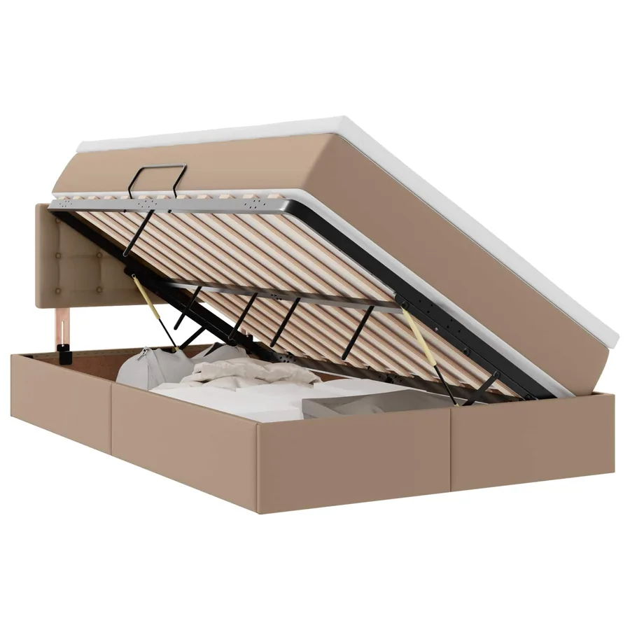 Lit avec rangement et LED avec matelas Cappuccino 120 x 190 cm - 2