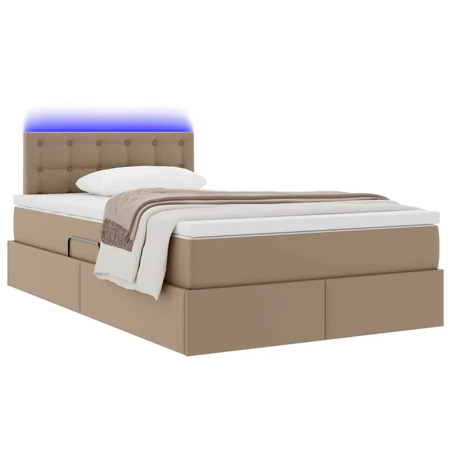 Lit avec rangement et LED avec matelas Cappuccino 120 x 190 cm - 3
