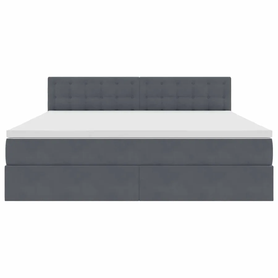 Lit de Rangement avec matelas Gris foncé 160 x 200 cm Velours - 7