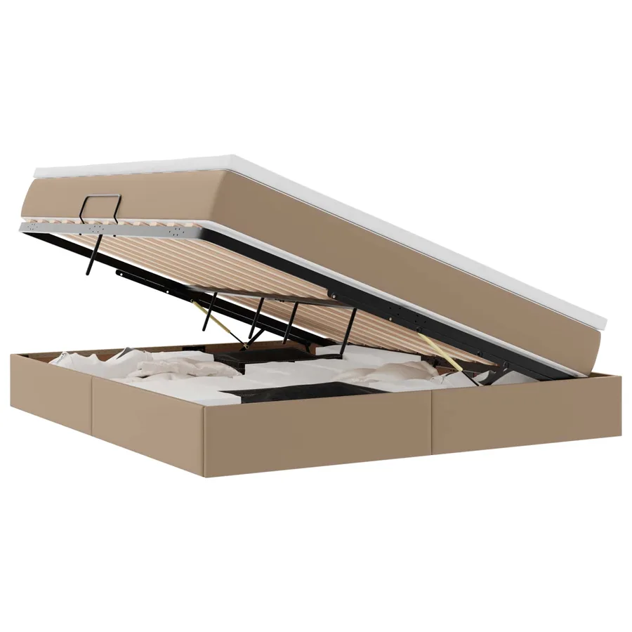 Lit avec rangement et matelas Cappuccino 160 x 200 cm - 2