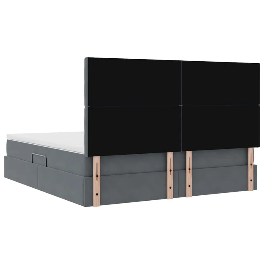 Lit de rangement LED avec matelas Gris foncé 160 x 200 cm - 12