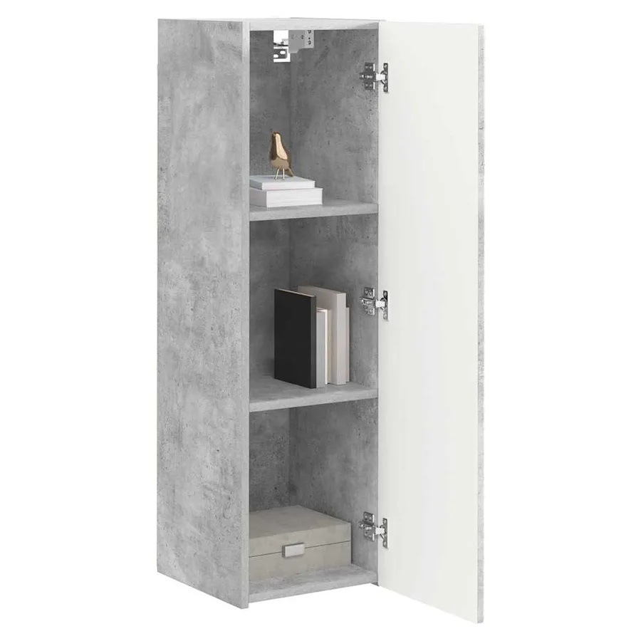 Meuble TV mural 2 pcs Béton 30 x 31 x 100 cm Bois d'ingénierie - 3