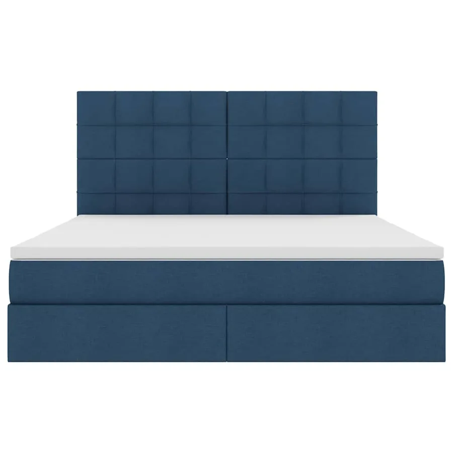 Lit avec rangement et matelas Bleu 160 x 200 cm tissu - 7