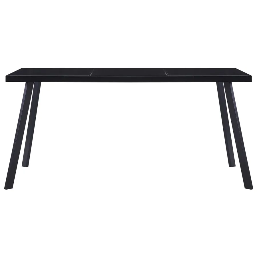 Table à manger Noir 180x90x75 cm Verre trempé - 2