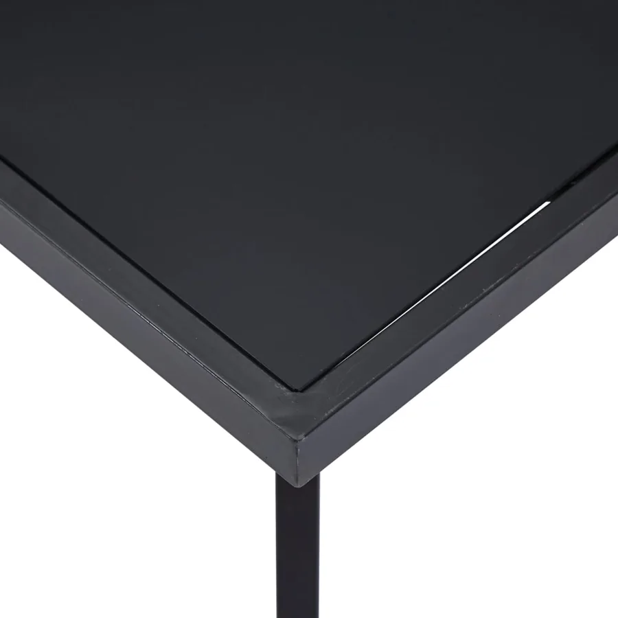 Table à manger Noir 180x90x75 cm Verre trempé - 4