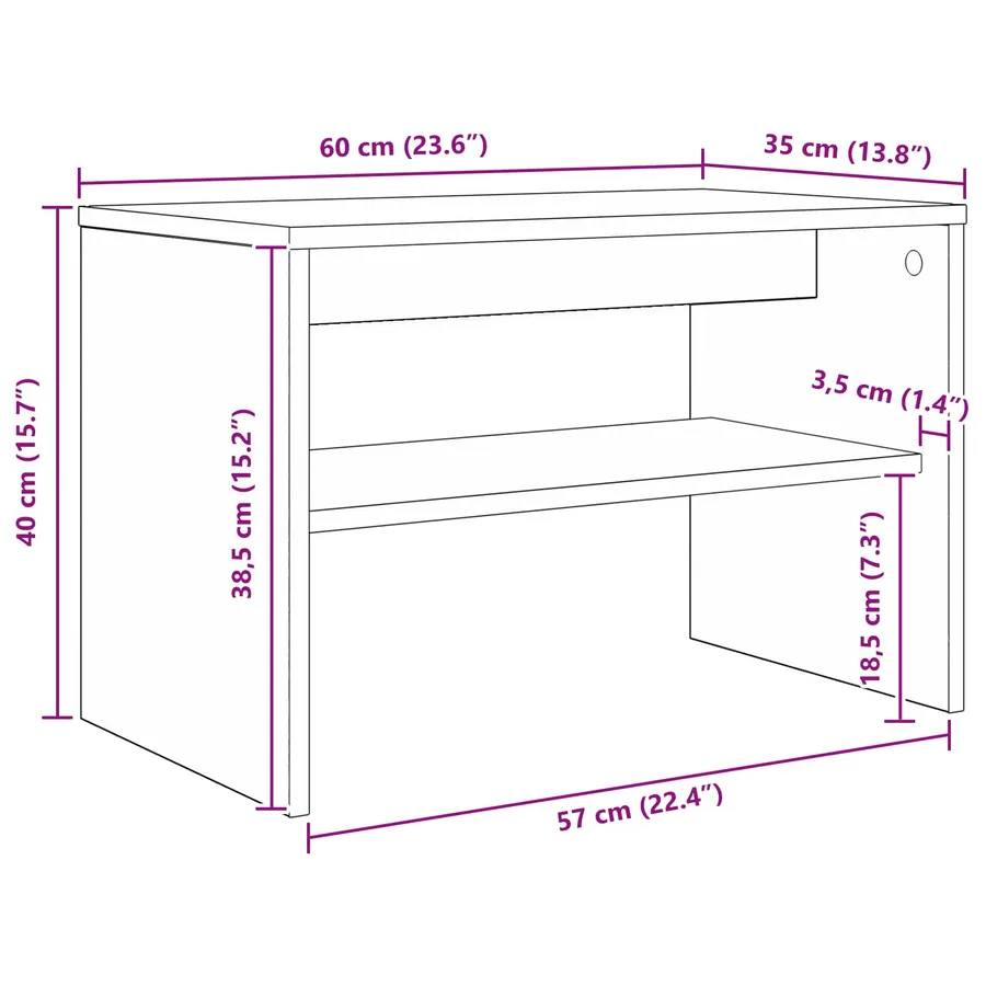 Meuble TV Chêne Sonoma 60 x 35 x 40 cm Bois d'ingénierie - 8