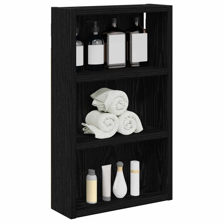 Armoire murale de salle de bain Chêne Noir 30 x 10 x 50 cm - 3