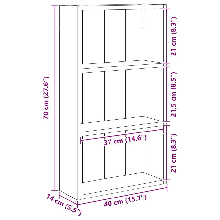 Armoire murale de salle de bain Blanc 40 x 14 x 70 cm - 10