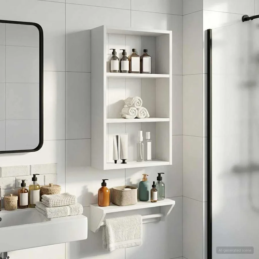 Armoire murale de salle de bain Blanc 40 x 14 x 70 cm - 4