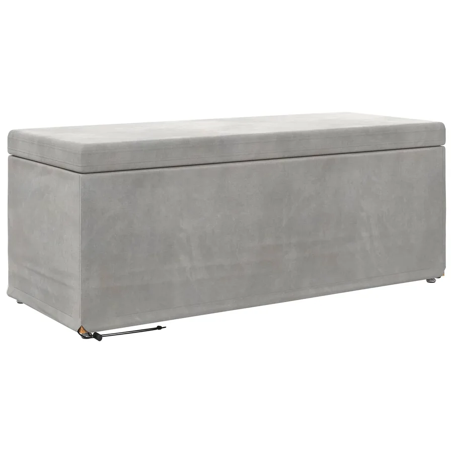 Tabouret Gris clair 101 x 41 x 40 cm Velours et Bois Composite - 2