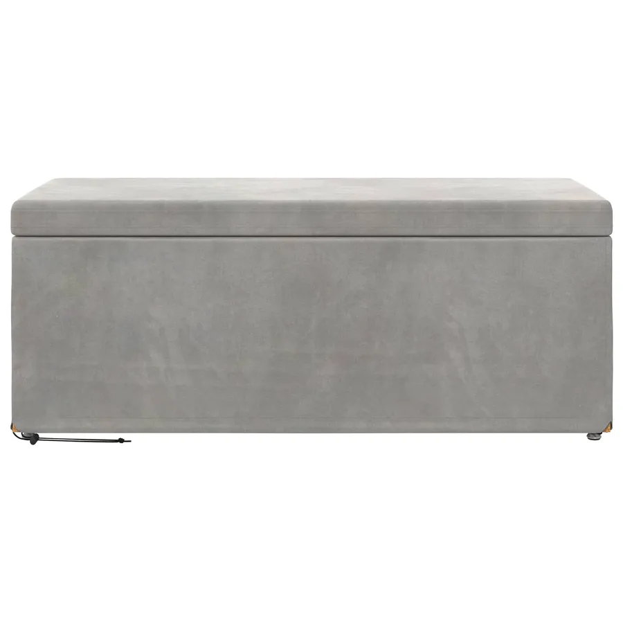 Tabouret Gris clair 101 x 41 x 40 cm Velours et Bois Composite - 4